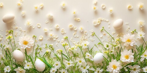 Spring Awakening: Floral and Easter Egg Wallpaper Art