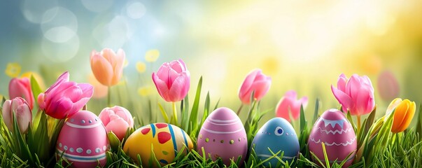 Springtime Bliss: Floral and Easter Egg Wallpaper Design