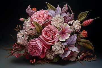 bouquet of pink roses