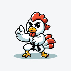 illustration of Cartoon chick karate kick © MarissaAyang