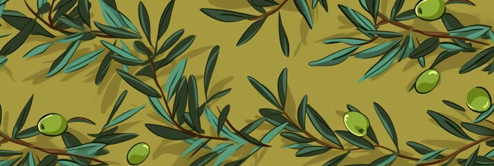 Olive cartoon illustration of a pattern with one break in the pattern