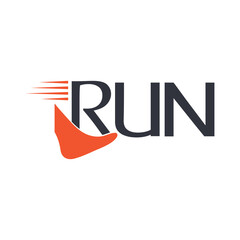 Run icon logo template vector