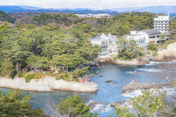茨城　五浦海岸と六角堂（北茨城市）