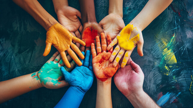 Harmonie de Couleurs: Main dans la Main, C&eacute;l&eacute;brant la Diversit&eacute; Vibrante	