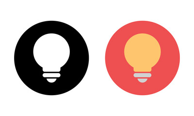 Light bulb icon on circle background. Lightbulb sign symbol