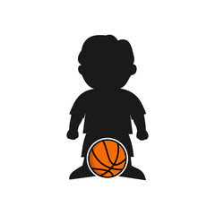 Children basketball design logo template illustration
