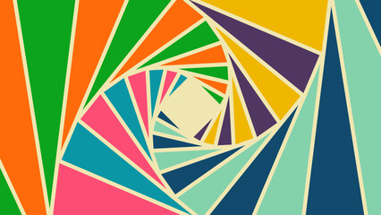 Abstract spiral rectangle background vector illustration. Playful design with soft pastel colors.