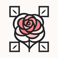 Rose minimalist grid pattern