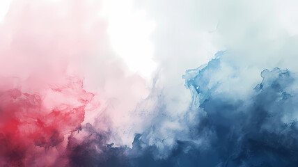 modern abstract soft colored background with watercolors and a dominant blue and red color - obrazy, fototapety, plakaty