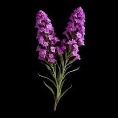 Statice Flower, isolated on black background