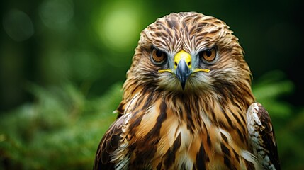 Obraz premium Close up portrait of a majestic buzzard in wildlife photography session