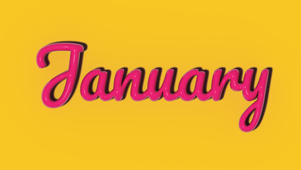 Simple 3D image of the month of January