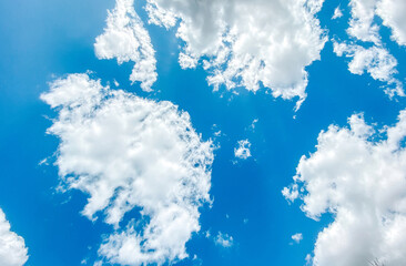 A blue sky with clouds in summer day