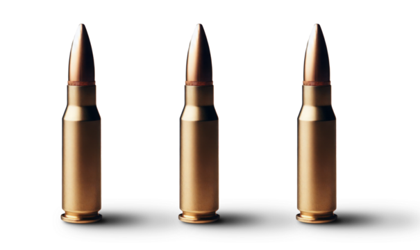 Cartridge Isolated Background, Munition Standing Upside Transparent Background,  Bullet Isolated Background