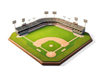 3D baseball field stadium