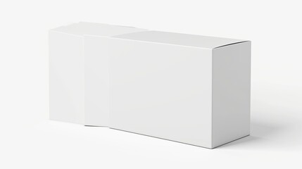 3D rendered clean white rectangular box on a white background, perfect for product mockups. Generated Ai
