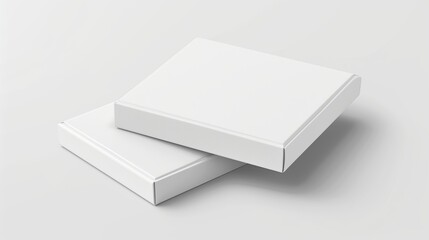 Discover a sleek white box - mockup for versatile, realistic product packaging. Isolated on a white background for a clean presentation. Generative AI - obrazy, fototapety, plakaty
