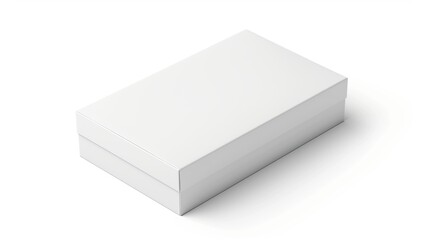Discover a sleek white box - mockup for versatile, realistic product packaging. Isolated on a white background for a clean presentation. Generative AI