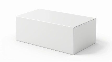 Fototapeta premium Discover a sleek white box - mockup for versatile, realistic product packaging. Isolated on a white background for a clean presentation. Generative AI