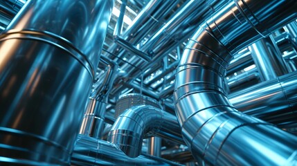 Close Up of an Array of Metal Pipes