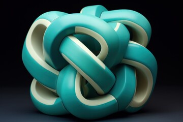 Turquoise simple repeating interlocking figure