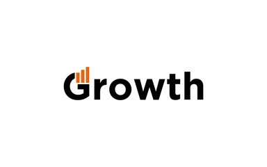 Modern growth logo design wordmark. graphic vector illustration. Symbol, icon, creative.