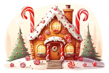 Sweet Holiday Home: A Gingerbread House Illustration