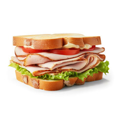 Turkey Sandwich isolated on white background