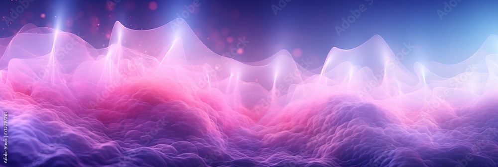 Poster vibrant particle wave abstract background for sound and music visualization