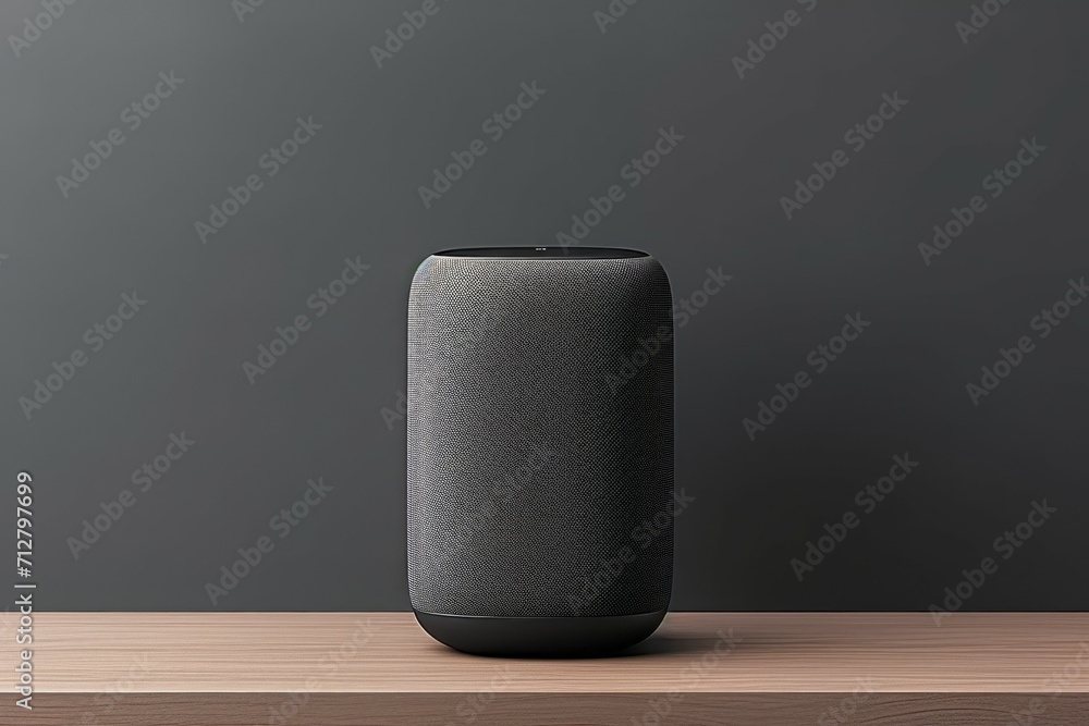 Poster smart speaker. background with selective focus and copy space