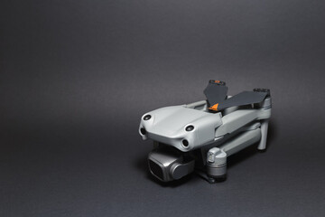 Assembled drone on a gray background