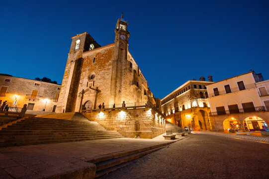 Trujillo medieval village at twilight. Caceres, Extremadura, Spain. High quality photo