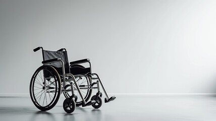 Fototapeta na wymiar A solitary wheelchair in a minimalist setting