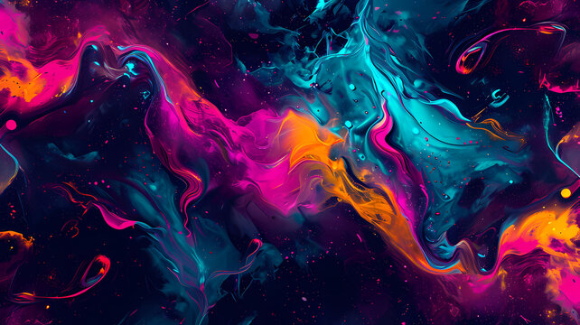 abstract digital art background with neon colors