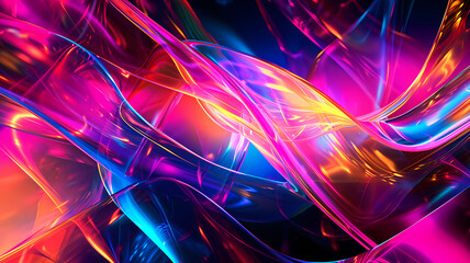 abstract digital art background with neon colors - obrazy, fototapety, plakaty