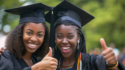 Happy black young women college graduate
