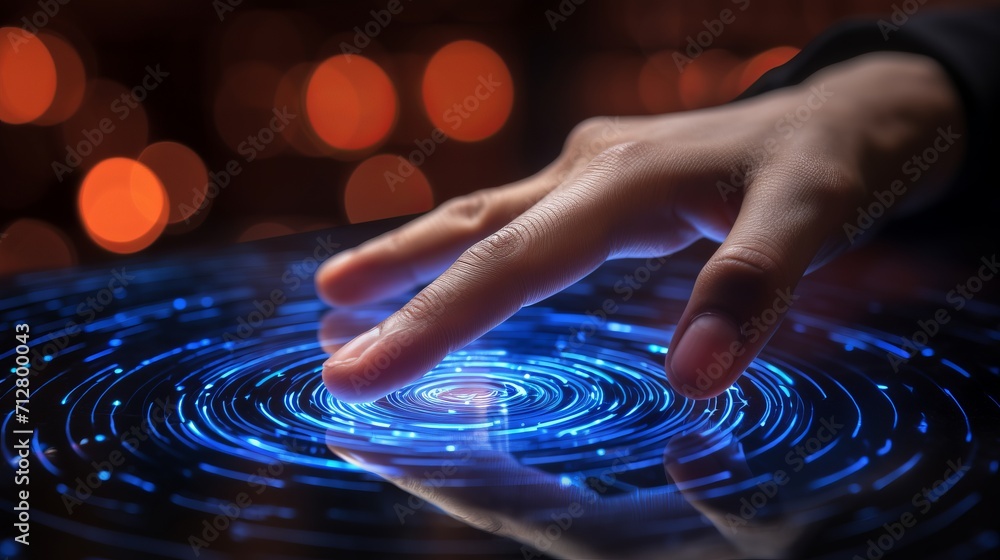 Poster advanced fingerprint analysis technology for security personnel identification and recognition