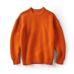 Orange Sweater isolated on white background