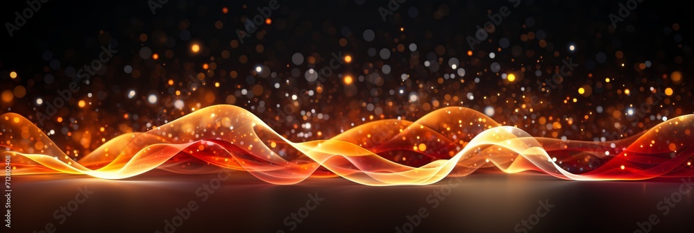 Poster vibrant particle wave abstract background for music visualization and sound effects