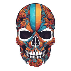 Rock underground skull illustration for t-shirt design. Graphic resource ready for print and easy to use.