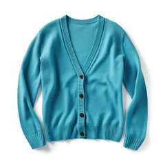Blue Cardigan isolated on white background