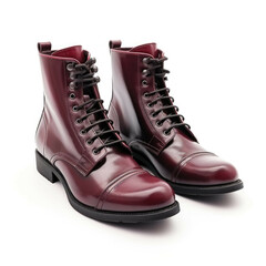 Bordeaux Boots isolated on white background