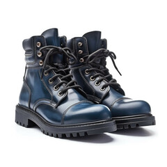 Navy Blue Boots isolated on white background