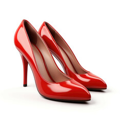 Red High Heels isolated on white background