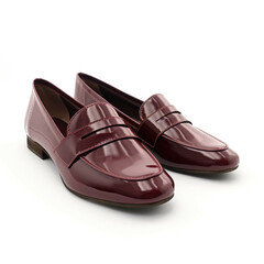 Naklejka premium Bordeaux Flats isolated on white background