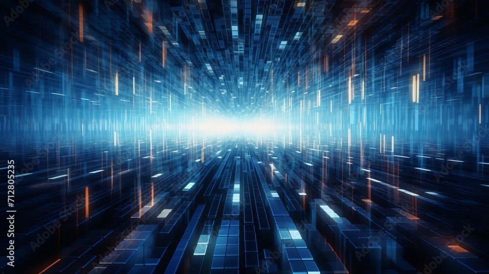 Poster abstract digital grid background with matrix of data for technology and innovation