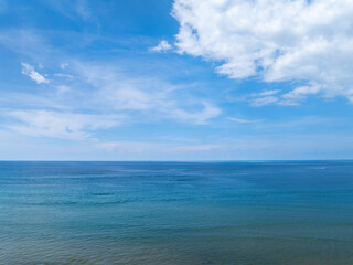 Tropical sea beach landscape blue sky white clouds background,Summer sea landscape background