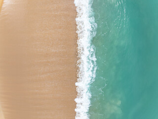 Fototapeta na wymiar Aerial view beach waves texture background,Summer sea landscape nature background