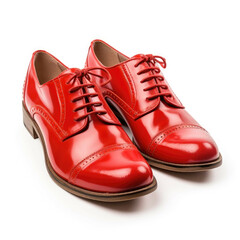 Red Oxfords isolated on white background