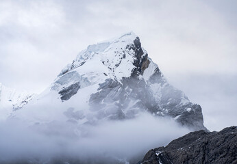 Trekking in the Cordillera Huayhuash in the Peruvian Andes Mountains